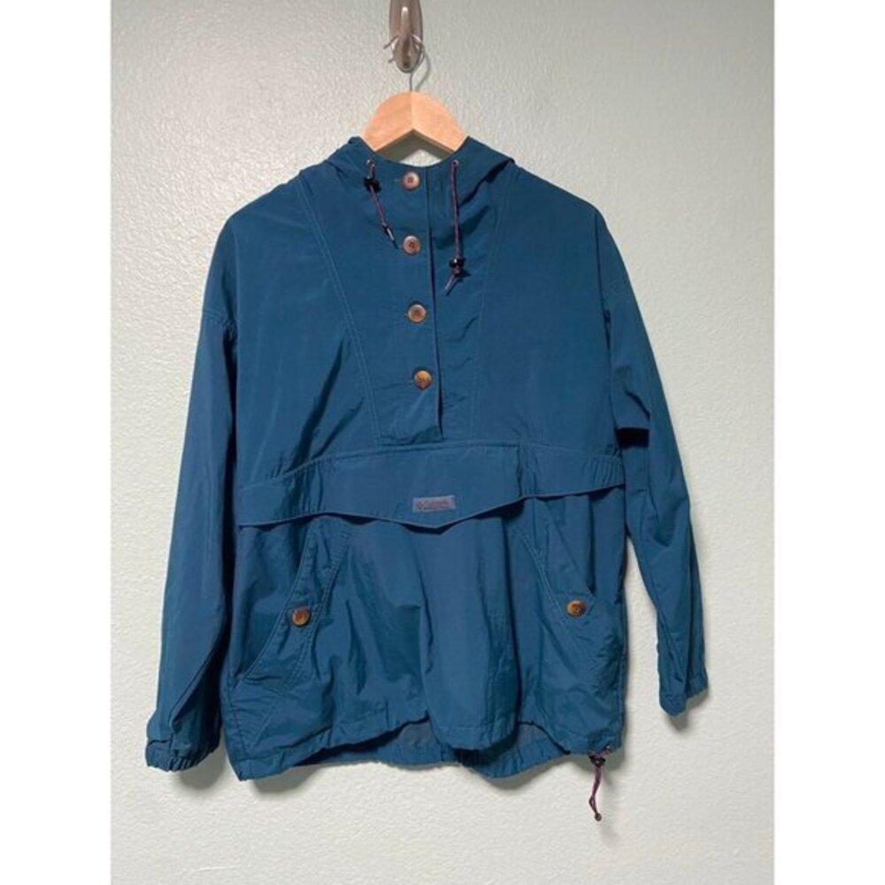 Vintage Columbia Women's Dark Teal‎ Button 90s Jacket Size Medium